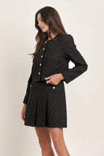 Load image into Gallery viewer, Novelty Button Tweed Jacket - Black
