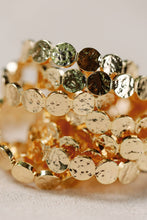 Load image into Gallery viewer, 1 Inch Hammered Gold Scalloped Hoop Earrings
