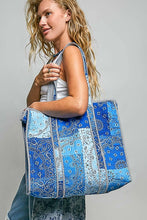Load image into Gallery viewer, Blue Paisley Tote Bag
