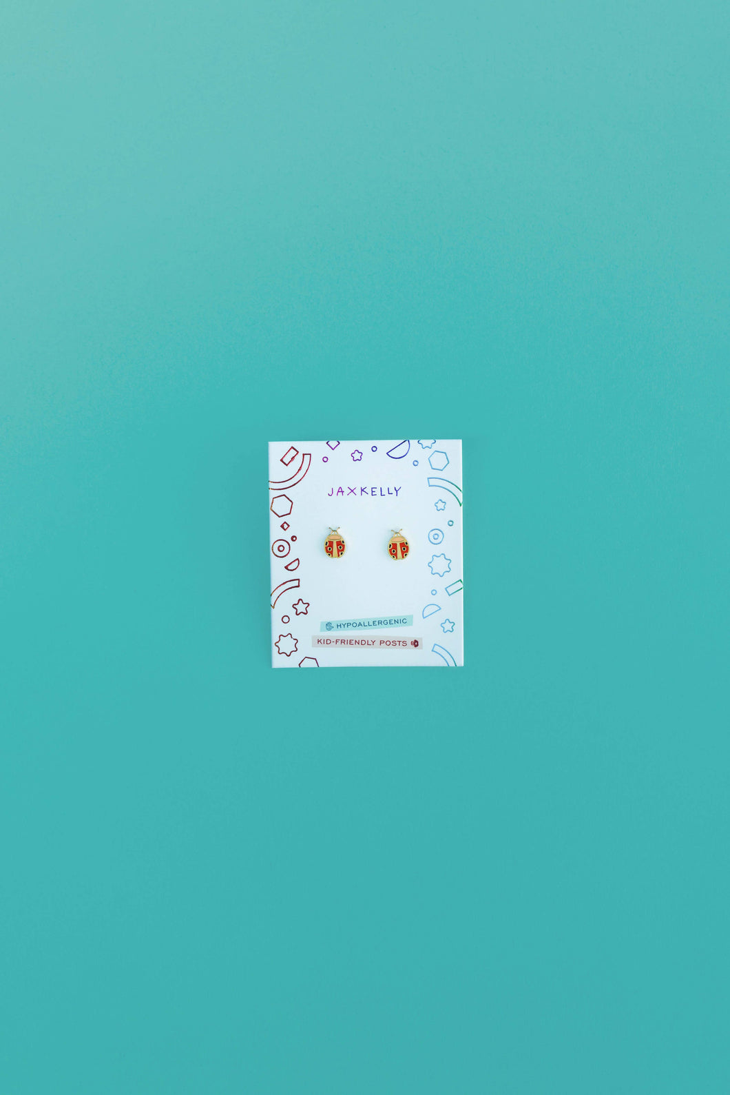 Ladybug Enamel Flat Back Kids Earrings