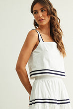 Load image into Gallery viewer, Navy &amp; White Sleeveless Top

