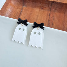 Load image into Gallery viewer, Bow Ghost Earrings - Halloween
