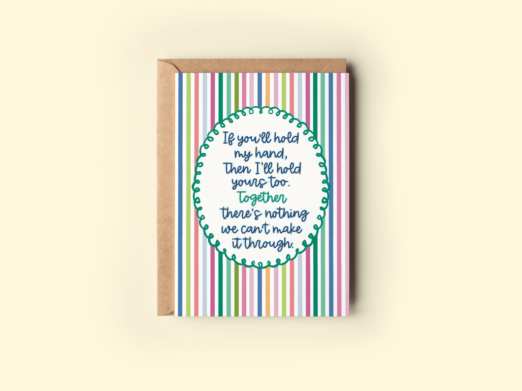 Let's Hold Hands Poem Support Encouragement Greeting Card
