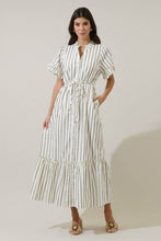 Load image into Gallery viewer, Kamara Striped Alna Button Up Midi Dress
