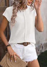 Load image into Gallery viewer, Women&#39;s White Crew Neck Knit Top
