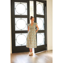Load image into Gallery viewer, Blue Multi Floral Smocked Midi Dress
