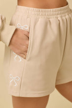 Load image into Gallery viewer, Light Blue Knit Shorts with Bows
