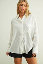 Load image into Gallery viewer, Button Front Long Sleeve Shirt - Off White
