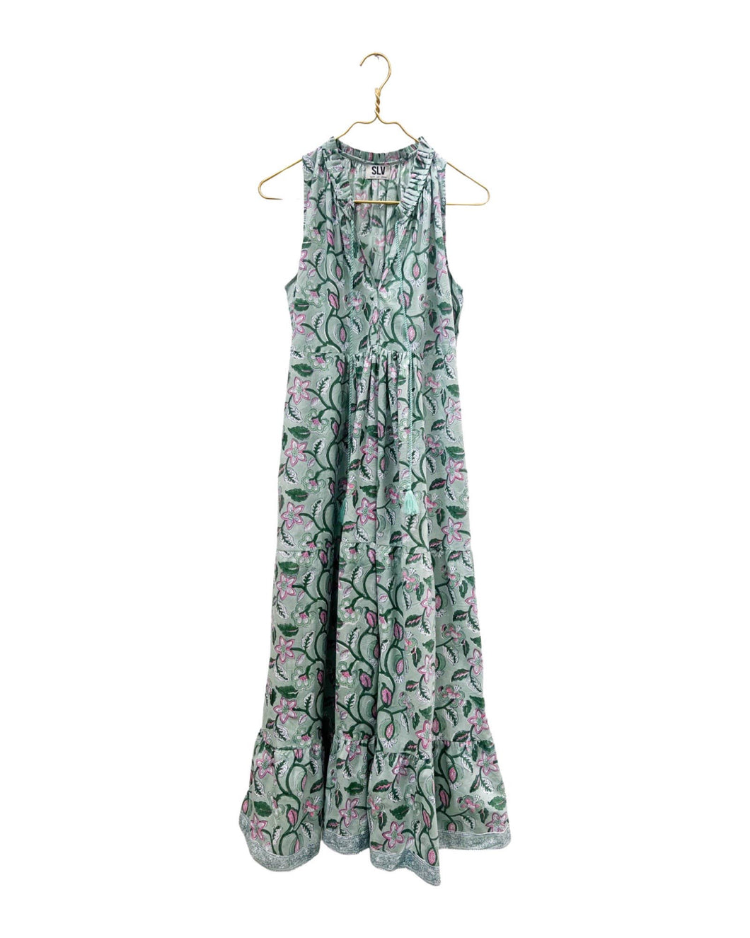 Nora Tassel Ruffle Maxi Dress: One Size
