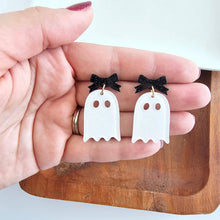 Load image into Gallery viewer, Bow Ghost Earrings - Halloween
