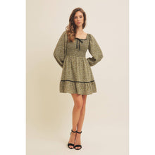 Load image into Gallery viewer, Smocked Mini Dress with Contrast Bow
