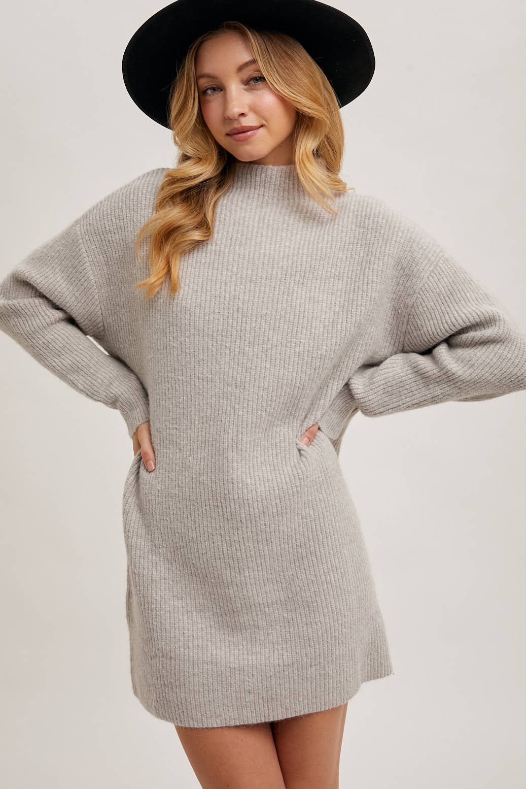 Birch Mock Neck Mini Sweater Dress