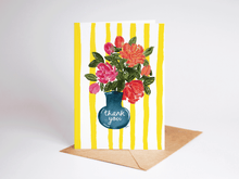 Load image into Gallery viewer, A Flowery Thank You Striped Appreciation Greeting Card
