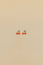 Load image into Gallery viewer, Cherry Enamel Flat Back Kids Earrings

