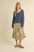 Load image into Gallery viewer, Natural Stripe Smocking Skirt
