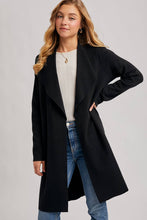 Load image into Gallery viewer, Black Modern Open Front Longline Cardigan
