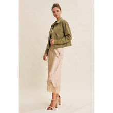 Load image into Gallery viewer, Luxe Stretchy Suede Jacket in Dusty Olive
