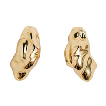 Load image into Gallery viewer, Crumpled Gold Vintage Style Huggie Hoops
