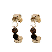 Load image into Gallery viewer, 1 Inch Hammered Gold Scalloped Hoop Earrings
