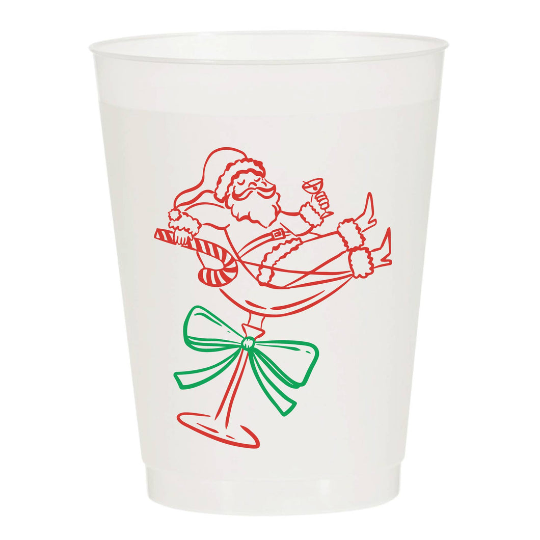 Martini Santa Christmas Frosted Cups- Christmas