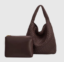 Load image into Gallery viewer, Johanna Espresso Large Rec Vegan Shoulder Bag
