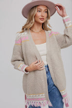 Load image into Gallery viewer, Aztec Pattern Belted Cardigan
