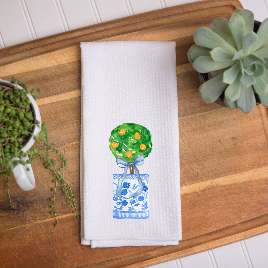 Topiary Chinoiserie Dish Towel
