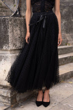 Load image into Gallery viewer, Aria Heart Print Black Tulle Skirt

