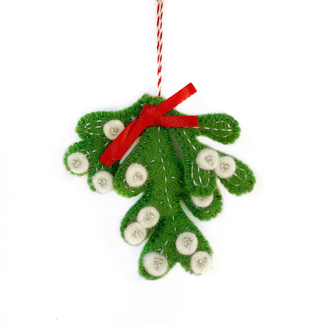 Mistletoe Felt Wool Christmas Ornament