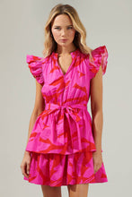 Load image into Gallery viewer, Jolene Abstract Marisol Tiered Mini Dress

