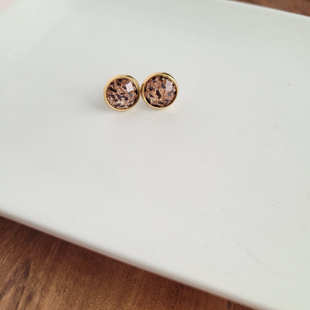 Sparkle Leopard Stud Earrings