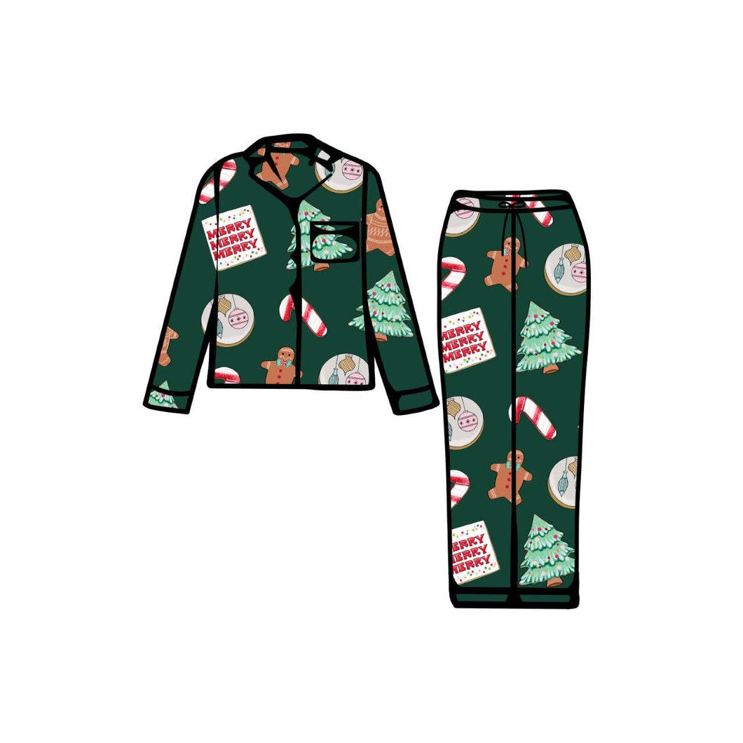 Women’s Christmas Pajamas - Evergreen Cookies