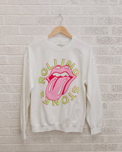 Load image into Gallery viewer, Rolling Stones Neon Puff Lick White Thrifted Sweatshirt
