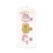 Load image into Gallery viewer, Gingerbread Christmas Clip Set - Kids Holiday Hair Clips
