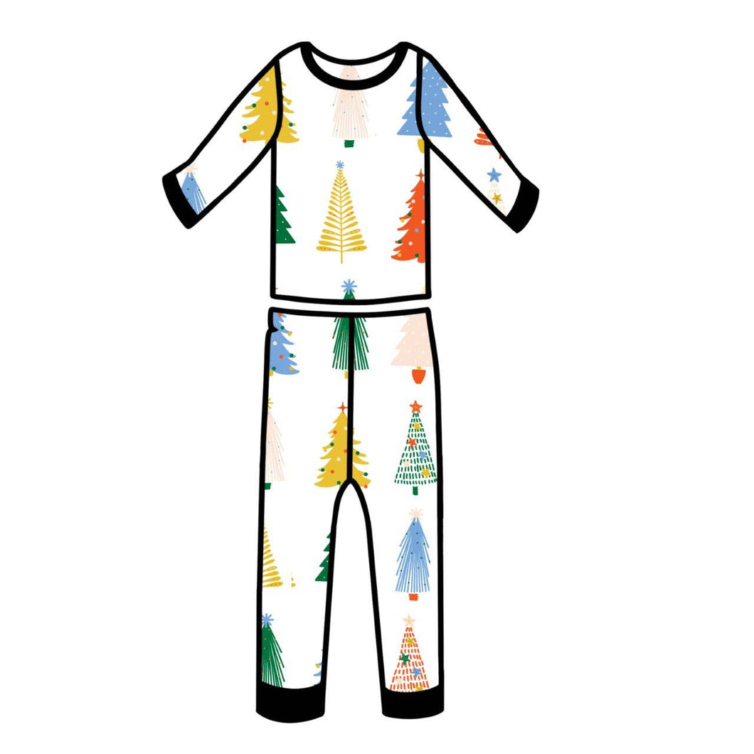 Quirky Trees Two-Piece Bamboo Pajamas