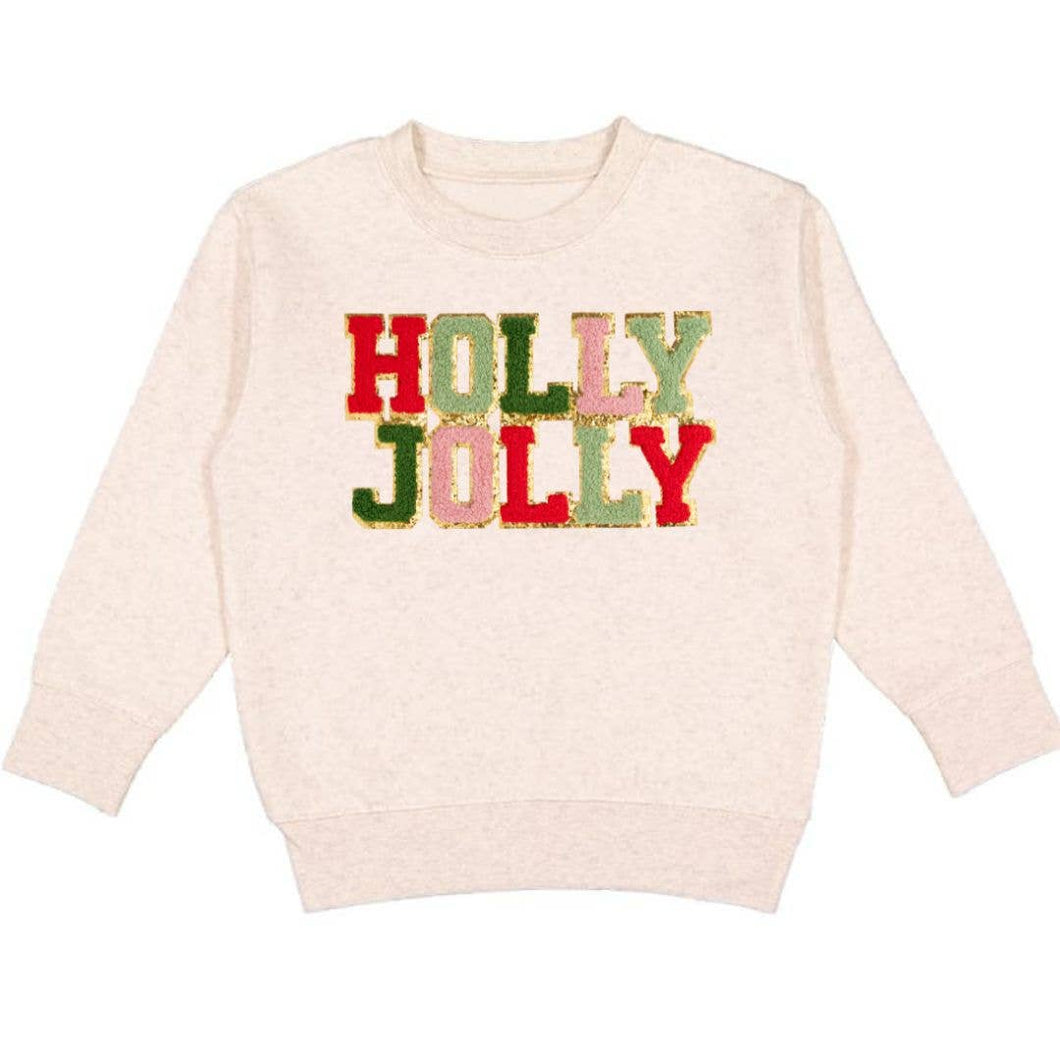 Holly Jolly Patch Christmas Kids Sweatshirt