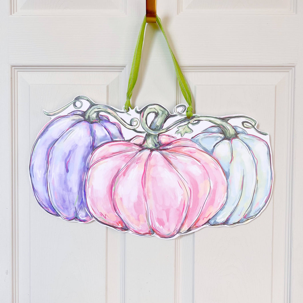 Pastel Pumpkin Patch Door Hanger