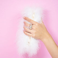 Load image into Gallery viewer, Fancy Furry Boa Feather Evening Clutch in White
