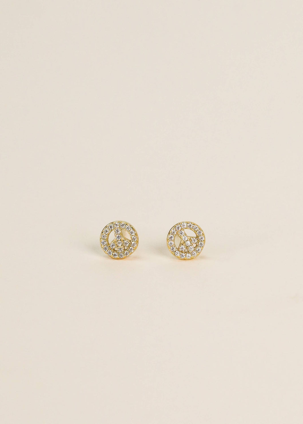 Pavé Stud - Peace Sign