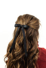 Load image into Gallery viewer, Micro Alice Satin Bow Barrette: Black
