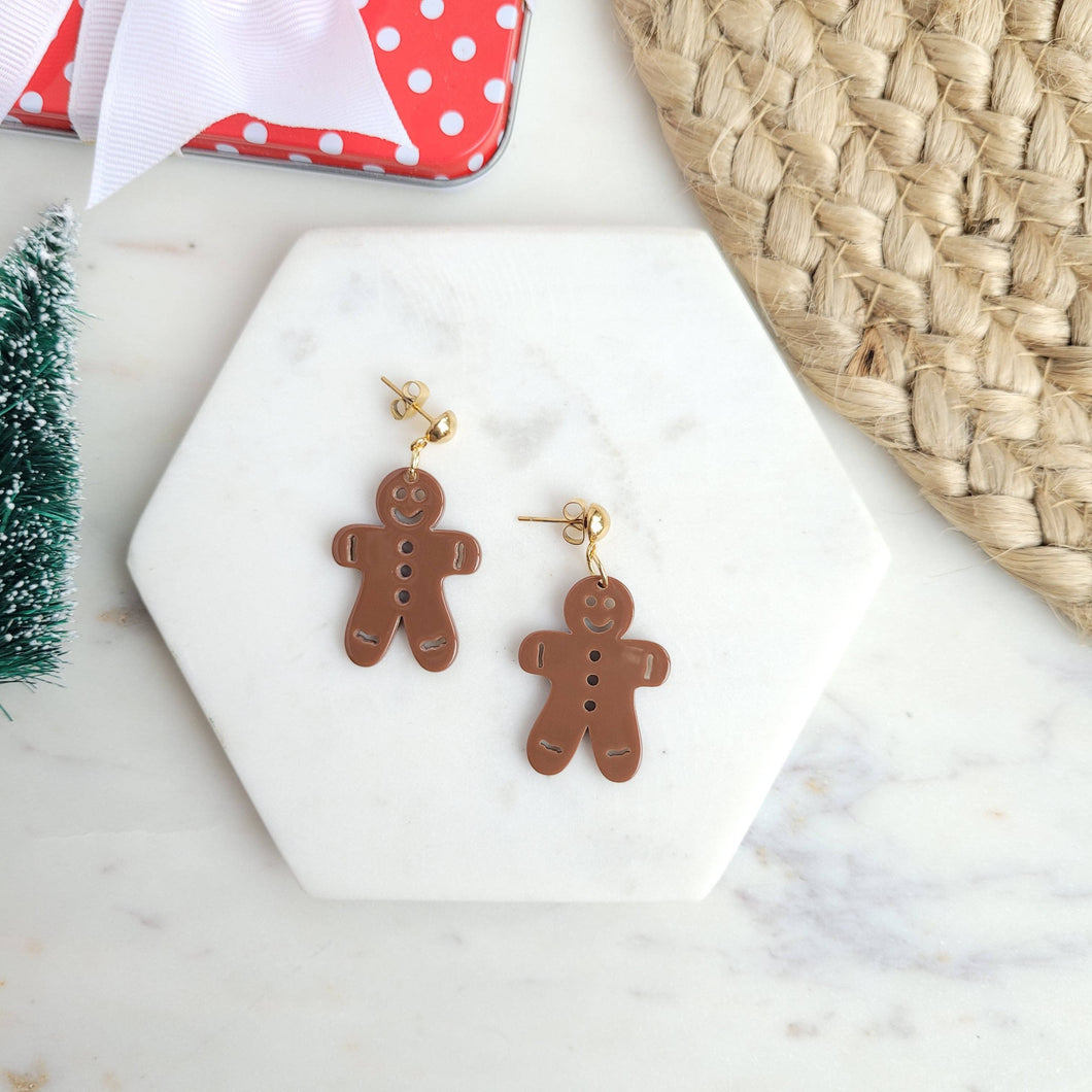 Gingerbread Man Earrings / Christmas