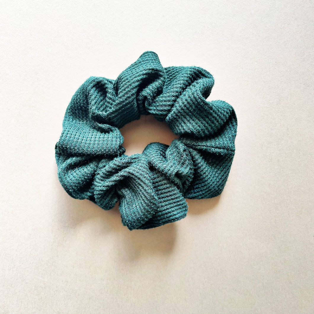 Forest Green Waffle Knit Scrunchie