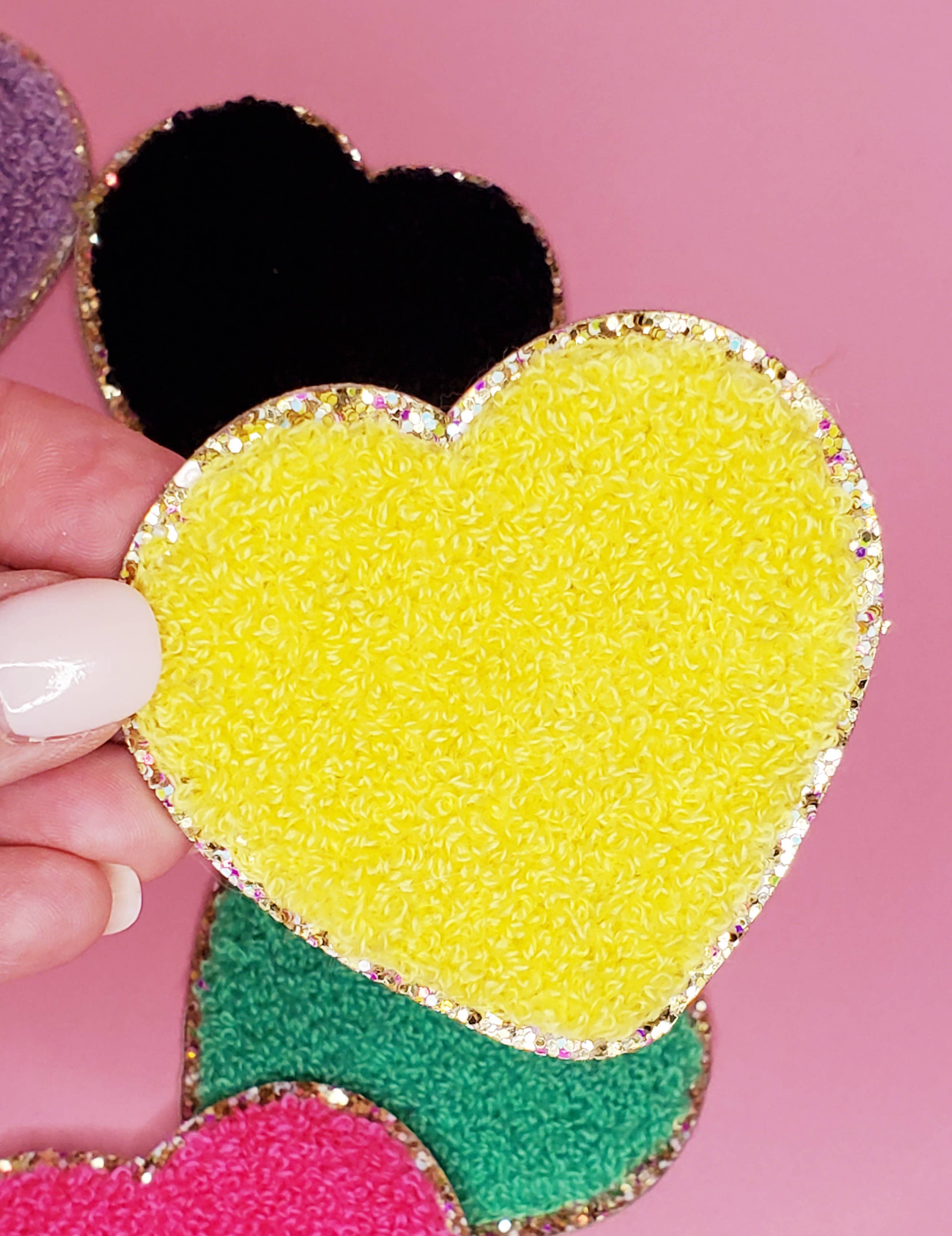 Chenille Heart Patches 