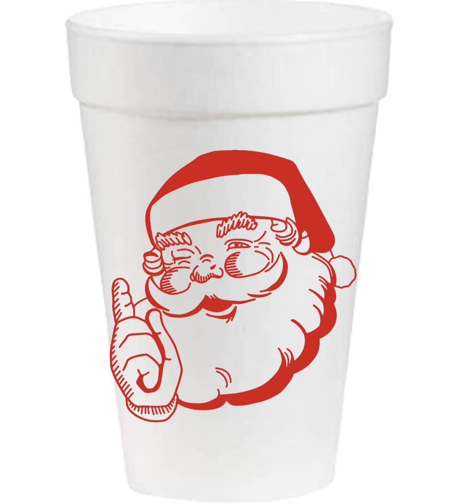 Vintage Santa - 16oz Styrofoam Cups