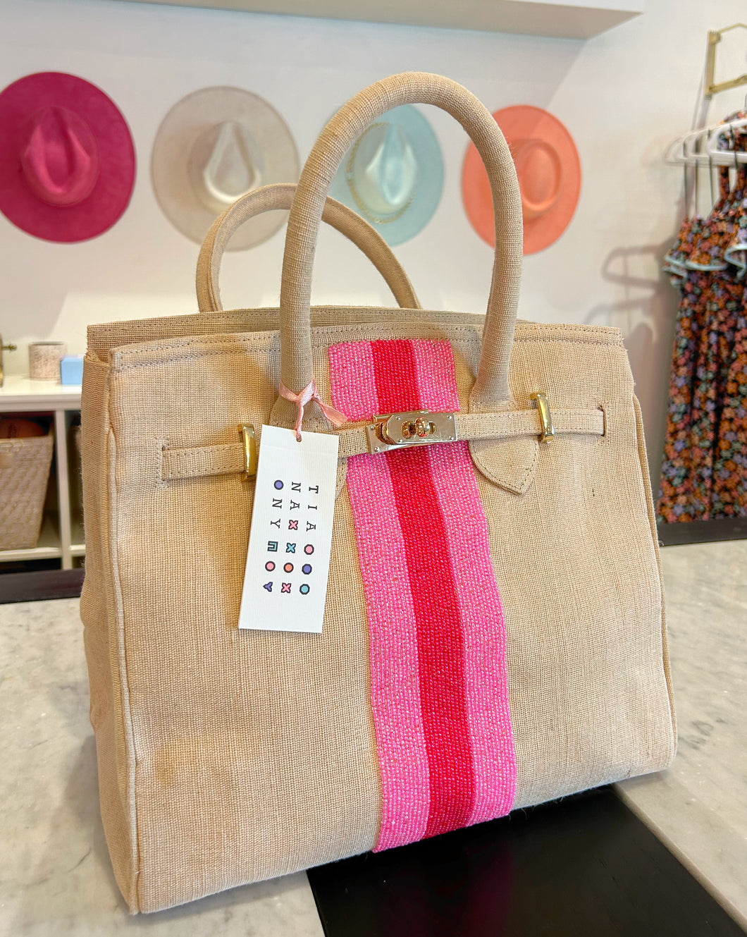 Beaded Tote Canvas Bag