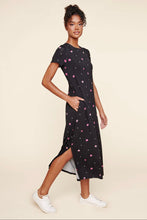 Load image into Gallery viewer, Mika Floral Dot Jersey Knit T Shirt Midi Dress
