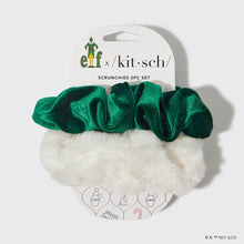 Load image into Gallery viewer, elf x kitsch Scrunchies 2pc - White &amp; Green
