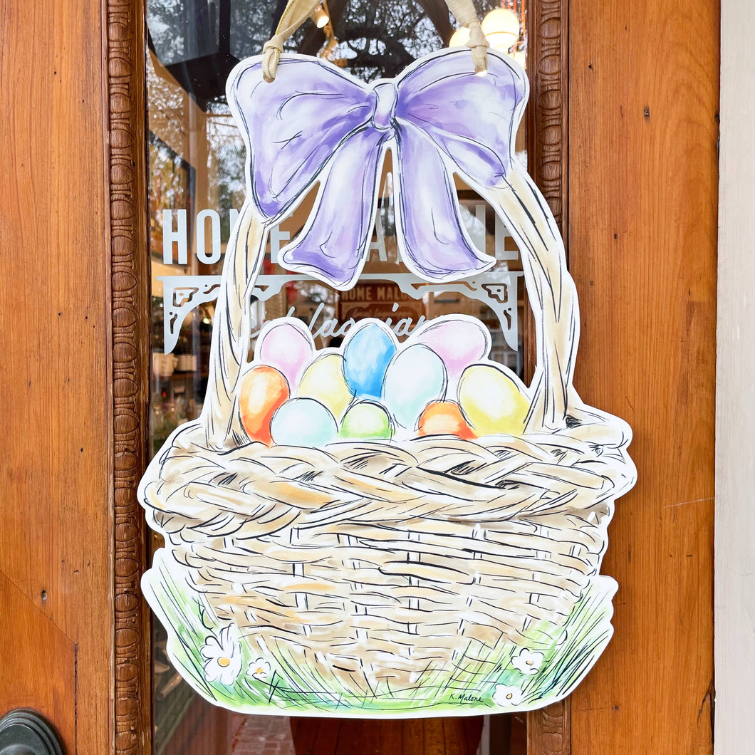 Easter Egg Basket Door Hanger Spring Outdoor Decor