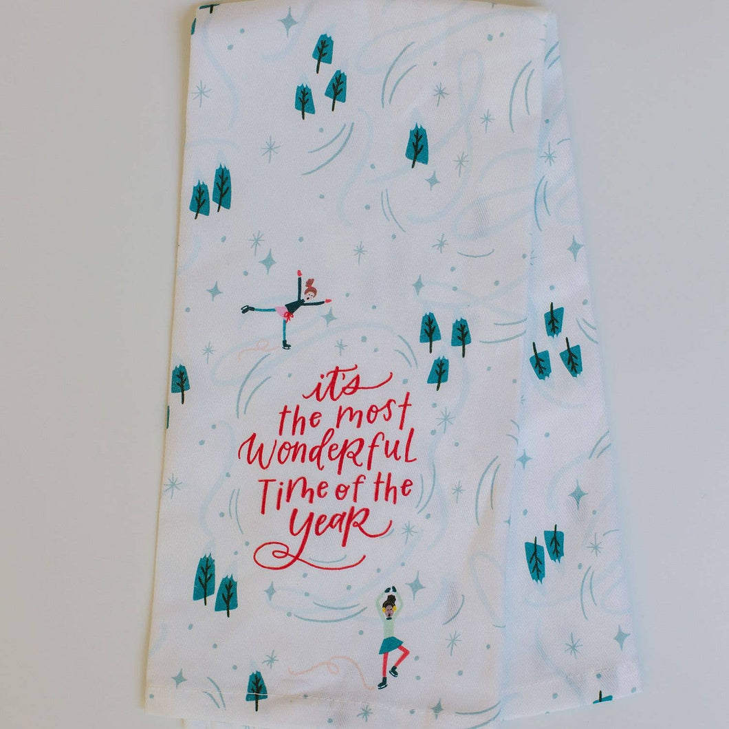 Happy Tines Christmas Tea Towels: Most Wonderful Time