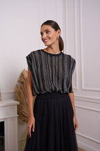 Load image into Gallery viewer, Striped Knit Grey and Black Top
